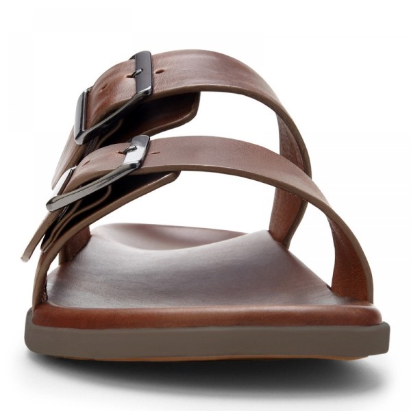 Vionic Sandals Ireland - Charlie Slide Sandal Brown - Mens Shoes For Sale | EXOHI-1586